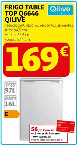 Alcampo QILIVE Frigo table qilive top q6646 oferta
