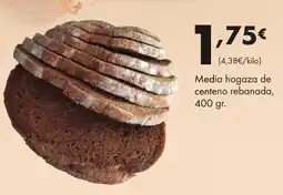 Supermercados Lupa Media hogaza de centeno rebanada oferta