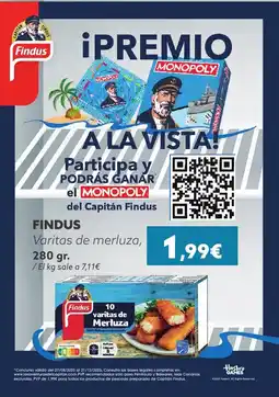 Supermercados Lupa FINDUS Varitas de merluza, oferta