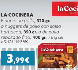 Supermercados Lupa LA COCINERA Fingers de pollo o nuggets de pollo con salsa barbacoa o de pollo rebozado fino oferta