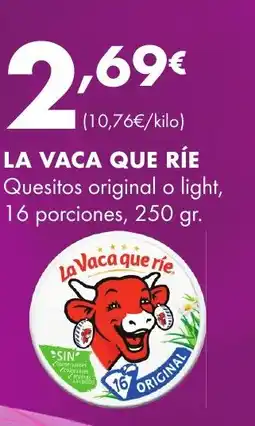 Supermercados Lupa LA VACA QUE RÍE Quesitos original o light, 16 porciones oferta