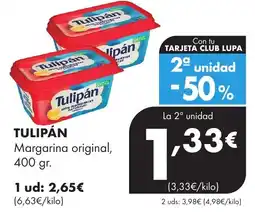 Supermercados Lupa TULIPÁN Margarina original, oferta