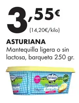 Supermercados Lupa ASTURIANA Mantequilla ligera o sin lactosa, barqueta oferta