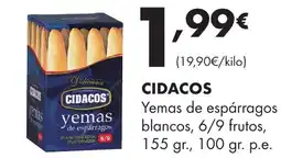 Supermercados Lupa CIDACOS Yemas de espárragos blancos, 6/9 frutos oferta