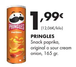 Supermercados Lupa PRINGLES Snack paprika, original o sour cream onion oferta