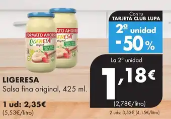 Supermercados Lupa LIGERESA Salsa fina original oferta