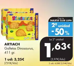 Supermercados Lupa ARTIACH Galletas Dinosaurus, oferta