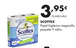 Supermercados Lupa SCOTTEX Papel higiénico megarollo, paquete 9 rollos. oferta