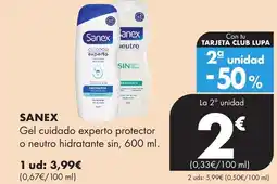 Supermercados Lupa SANEX Gel cuidado experto protector o neutro hidratante sin oferta
