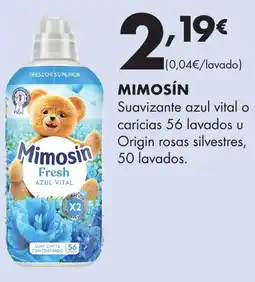 Supermercados Lupa MIMOSÍN Suavizante azul vital o caricias 56 lavados u Origin rosas silvestres oferta