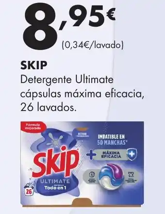 Supermercados Lupa SKIP Detergente Ultimate cápsulas máxima eficacia, oferta