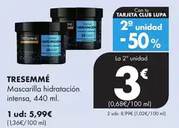 Supermercados Lupa TRESEMMÉ Mascarilla hidratación intensa oferta
