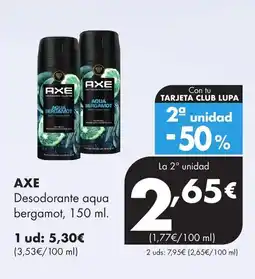 Supermercados Lupa AXE Desodorante aqua bergamot oferta