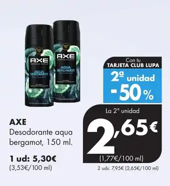 Supermercados Lupa AXE Desodorante aqua bergamot oferta