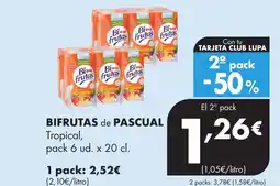 Supermercados Lupa BIFRUTAS de PASCUAL Tropical, oferta