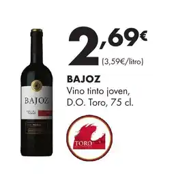 Supermercados Lupa BAJOZ Vino tinto joven, D.O. Toro oferta