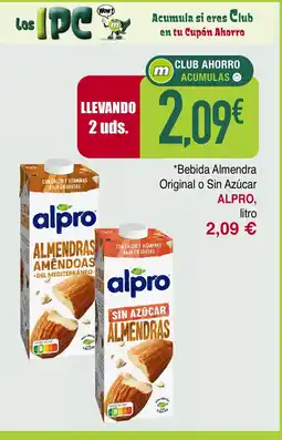 Masymas ALPRO Bebida Almendra Original o Sin Azúcar oferta
