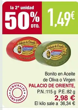Masymas PALACIO DE ORIENTE Bonito en Aceite de Oliva o Virgen oferta