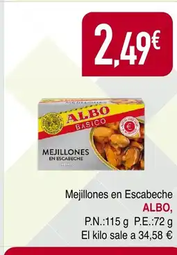 Masymas ALBO Mejillones en Escabeche oferta