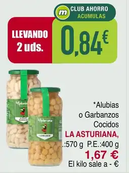 Masymas LA ASTURIANA Alubias o Garbanzos Cocidos oferta
