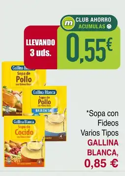 Masymas GALLINA BLANCA Sopa con Fideos Varios Tipos oferta