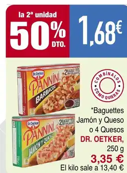 Masymas DR. OETKER Baguettes Jamon y Queso o 4 Quesos oferta