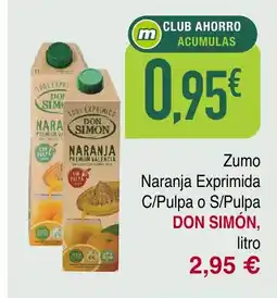 Masymas DON SIMÓN Zumo Naranja Exprimida C/Pulpa o S/Pulpa oferta