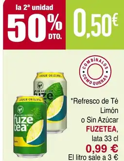 Masymas FUZETEA Refresco de Té Limón o Sin Azúcar oferta