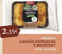 Masymas RIKISSSIMO Lasaña espinacas y ricotta oferta