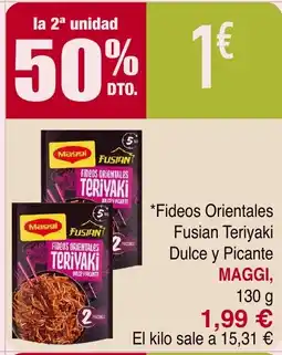 Masymas MAGGI Fideos Orientales Fusian Teriyaki Dulce y Picante oferta