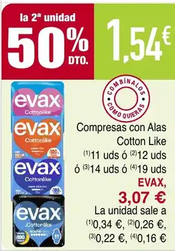 Masymas EVAX Compresas con Alas Cotton Like oferta