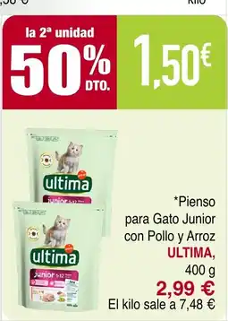 Masymas ULTIMA Pienso para Gato Junior con Pollo y Arroz oferta