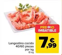 Carrefour Langostino cocido 40/60 piezas oferta
