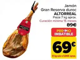Carrefour ALTORREAL Jamón Gran Reserva duroc oferta