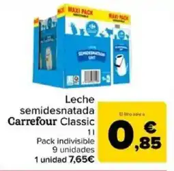 Carrefour Leche semidesnatada Carrefour Classic oferta