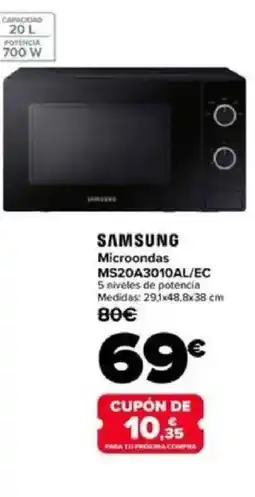 Carrefour SAMSUNG Microondas MS20A3010AL/EC oferta