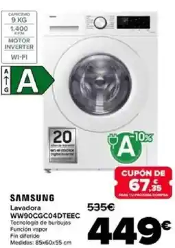 Carrefour SAMSUNG Lavadora WW90CGC04DTEEC oferta
