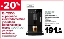Carrefour CECOTEC Cafetera superautomática Cremmaet Compact Steam oferta