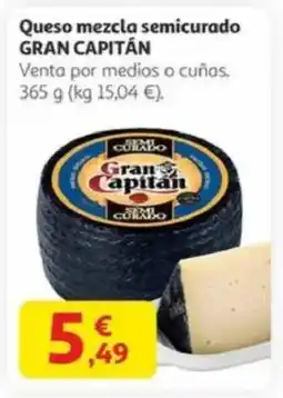 Alcampo GRAN CAPITÁN Queso mezcla semicurado oferta