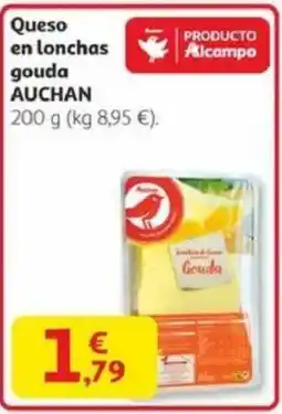 Alcampo AUCHAN Queso en lonchas gouda oferta
