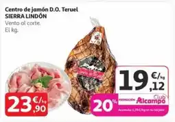 Alcampo SIERRA LINDÓN Centro de jamón D.O. Teruel oferta