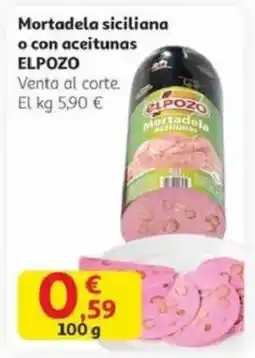 Alcampo ELPOZO Mortadela siciliana o con aceitunas oferta
