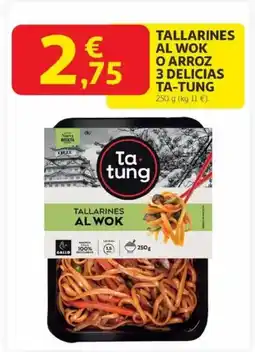 Alcampo TA-TUNG Tallarines al wok o arroz 3 delicias oferta