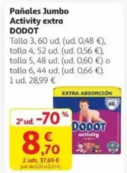 Alcampo DODOT Pañales Jumbo Activity extra oferta