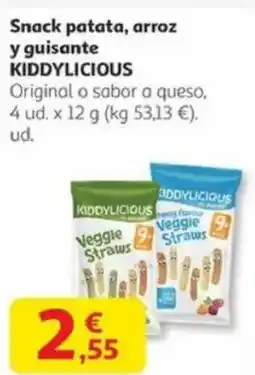 Alcampo KIDDYLICIOUS Snack patata, arroz y guisante oferta