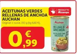 Alcampo AUCHAN Aceitunas verdes rellenas de anchoa oferta
