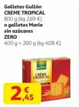 Alcampo GULLON Galletas creme tropical o galletas maría sin azúcares zero oferta