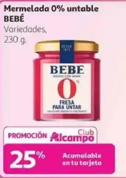 Alcampo BEBE Mermelada 0% untable oferta
