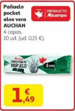 Alcampo AUCHAN Pañuelo pocket aloe vera oferta