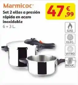 Alcampo MARMICOC Set 2 ollas a presión rápida en acero inoxidable oferta